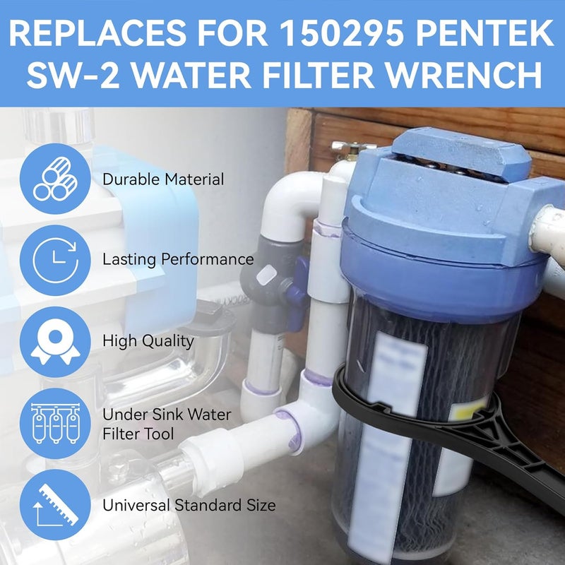 Magluv مفتاح سكن فلتر المياه SW-2 - 4.9 بوصة ID، مفتاح فلتر كبير أزرق يناسب حاويات Pentair Pentek/Everpure القياسية 4 3/4 بوصة، American Plumber #152037/ww34، حاويات 10"x2.5" و 20"x2.5" - Image 4